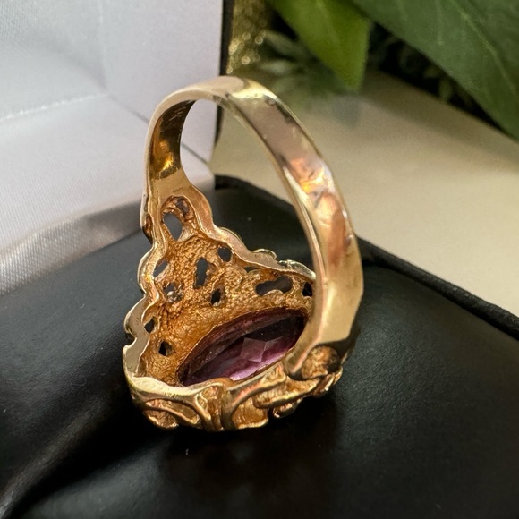 Stunning Vintage Pink Sapphire Ring Solid 14K Gold. About 7.25. Gorgeous Estate! - Picture 7 of 15